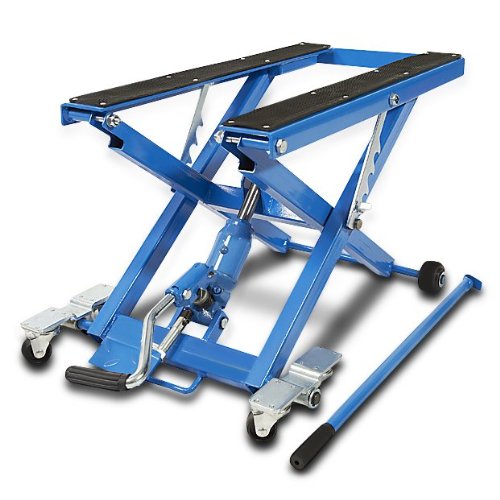 XL Motorcycle Scissor Lift - Hydraulic Jack for Suzuki Intruder VS 600 (Blue) | Heavy-Duty Bike Maintenance & Repair Tool for Garage Workshop