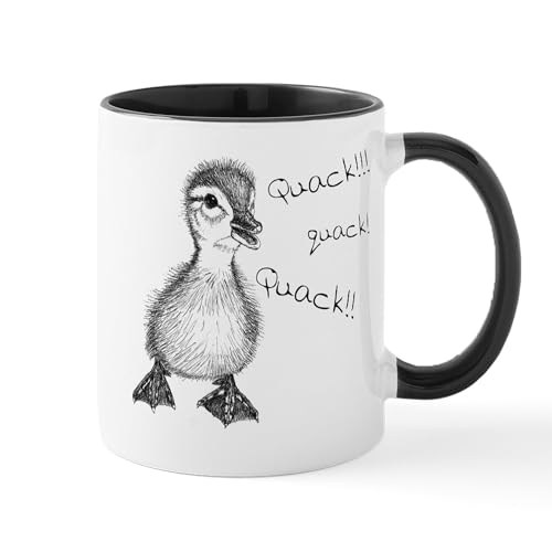 White/Black Inside - Duckling Quack, Baby Duck Mug