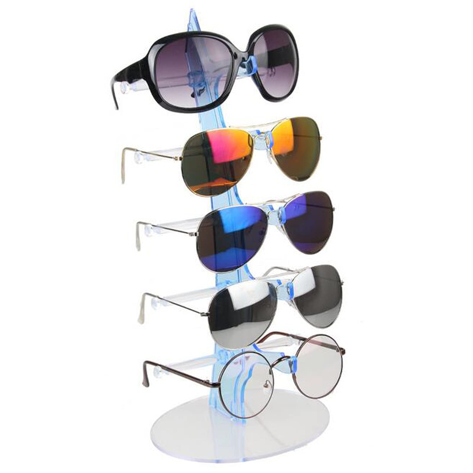 5-Tier Eyewear Display Stand - Sunglasses & Glasses Holder for Retail Counter, Jewelry Showcase, and Eyeglasses Storage (Black) - Perfect for Optical Shops, Boutiques, and Fashion Accessories Displays