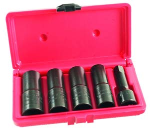 Ken Tool 30119 5-Piece Thin Wall Flip Socket Set - Professional Automotive Repair Tool Kit for Mechanics & DIY Enthusiasts (Perfect for Tight Spaces & Quick Bolt Changes)