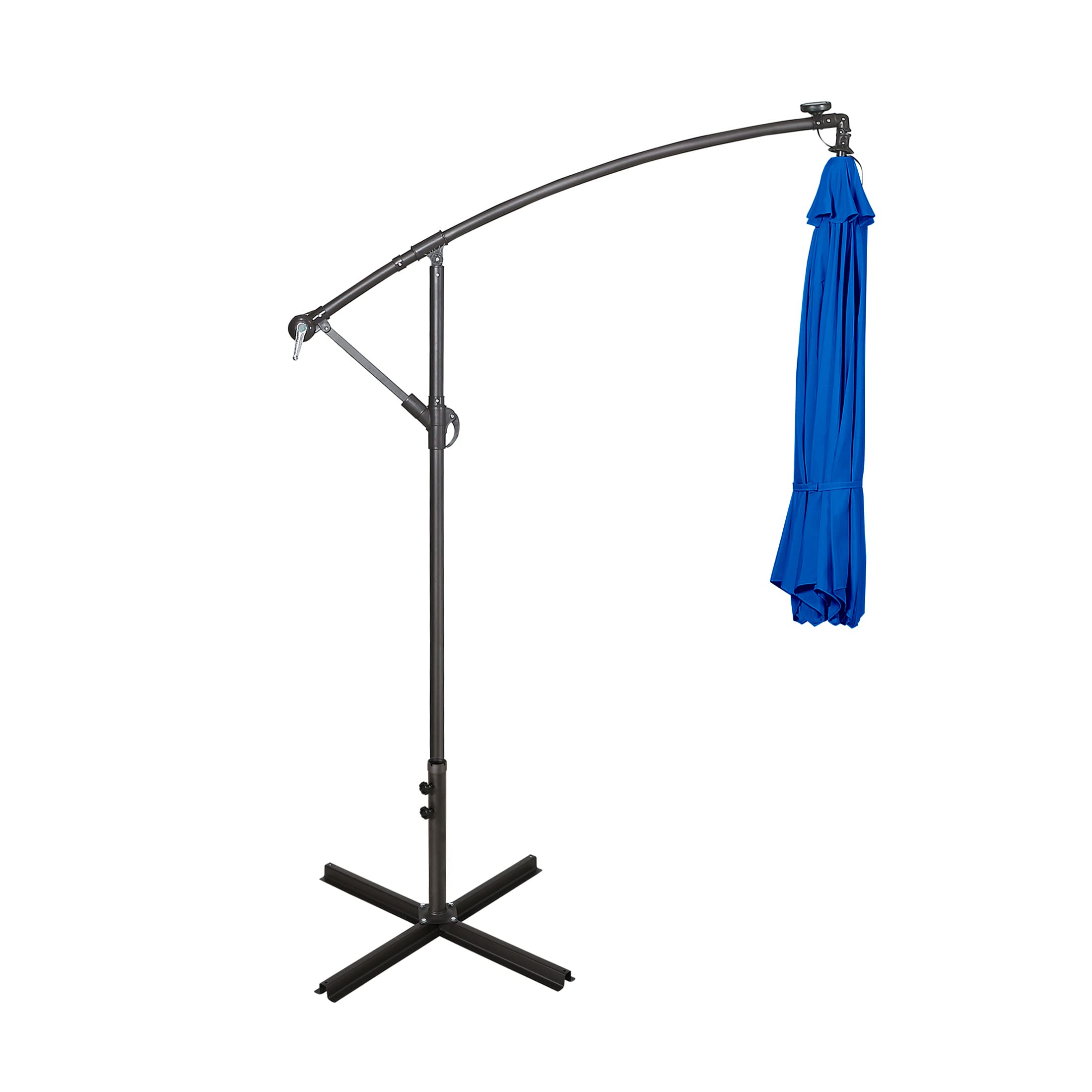 WO Home Furniture 10ft Cantilever LED Patio Umbrella Set with Stand - 2 Pack, Royal Blue - Perfect for Outdoor Dining, Poolside Lounging & Backyard Relaxation