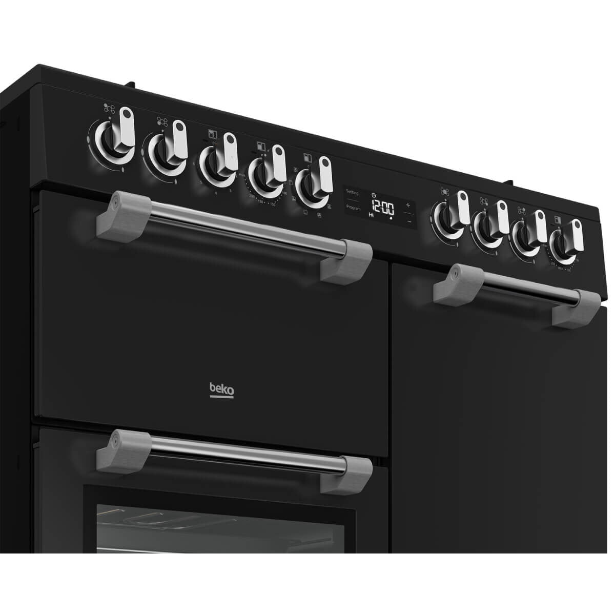 Beko 90cm Freestanding Dual Fuel Range Cooker - 5 Burner Gas Hob & Electric Oven, Anthracite (BRC916GMAN) | Perfect for Modern Kitchens, Baking & Family Cooking