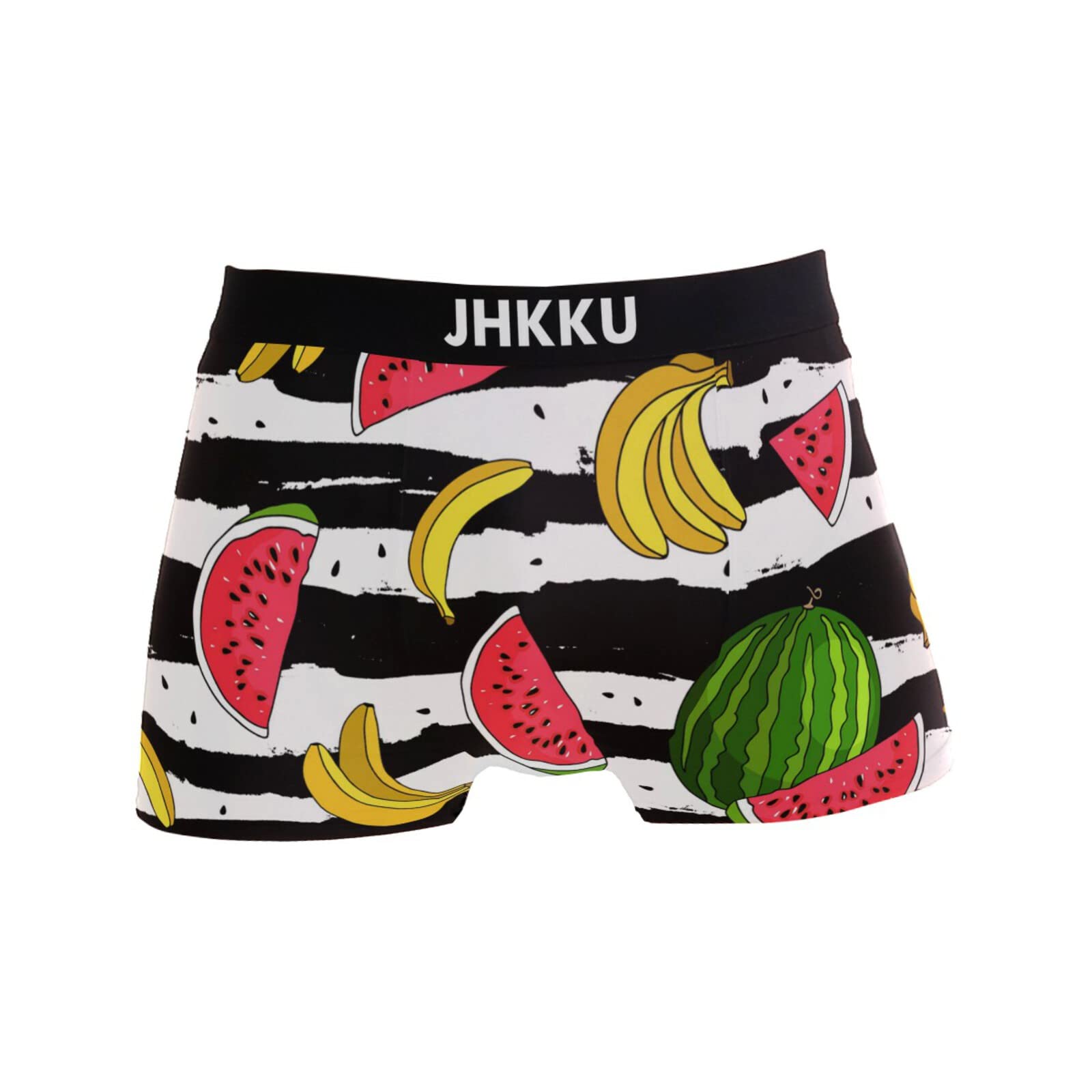 JHKKU Men's Watermelon Banana Fruit Print Boxer Briefs - Soft, Comfortable Underwear for Daily Wear, Sleep & Lounge