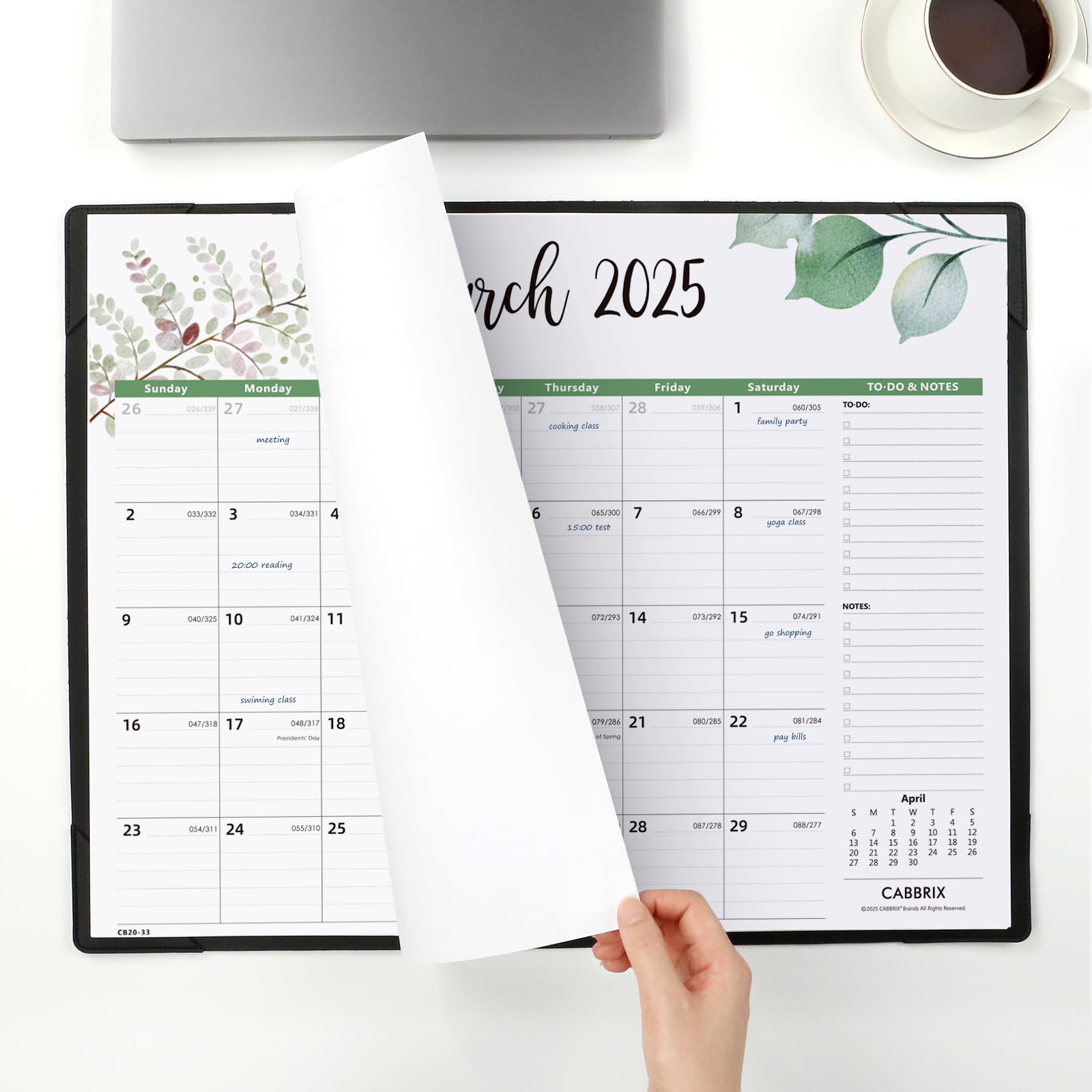 Cabbrix 2025-2026 Large Desk Calendar with Desk Mat - 22 x 17 Inch Academic Planner from Now to June 2026 - Perfect for Teachers, School, Home & Office Organization - Black - Ideal for Planning, Scheduling & Productivity