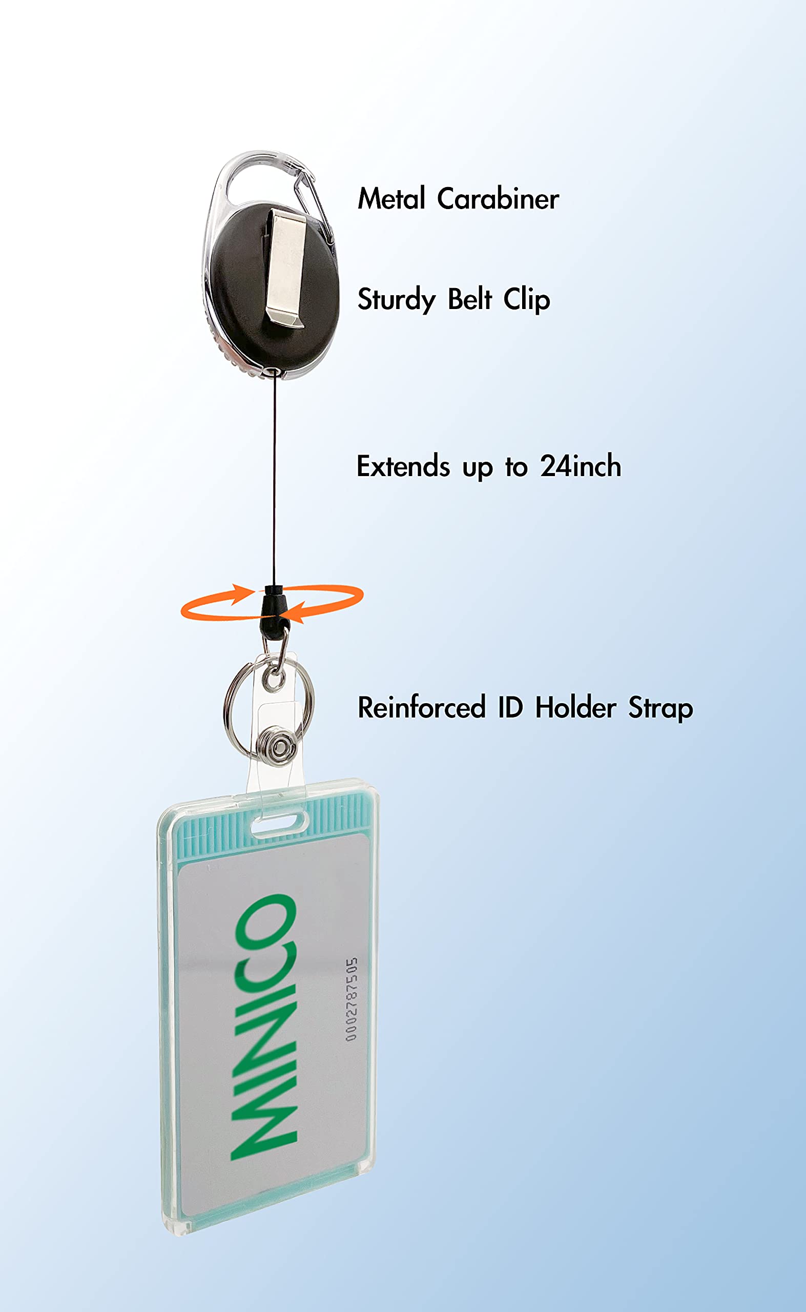 3 Pcs Bling Retractable Badge Holder with Rhinestones - Stylish ID/Name Lanyard Badge Reel with Belt Clip & Key Ring - Perfect for Nurses, Teachers, Office Workers and Events