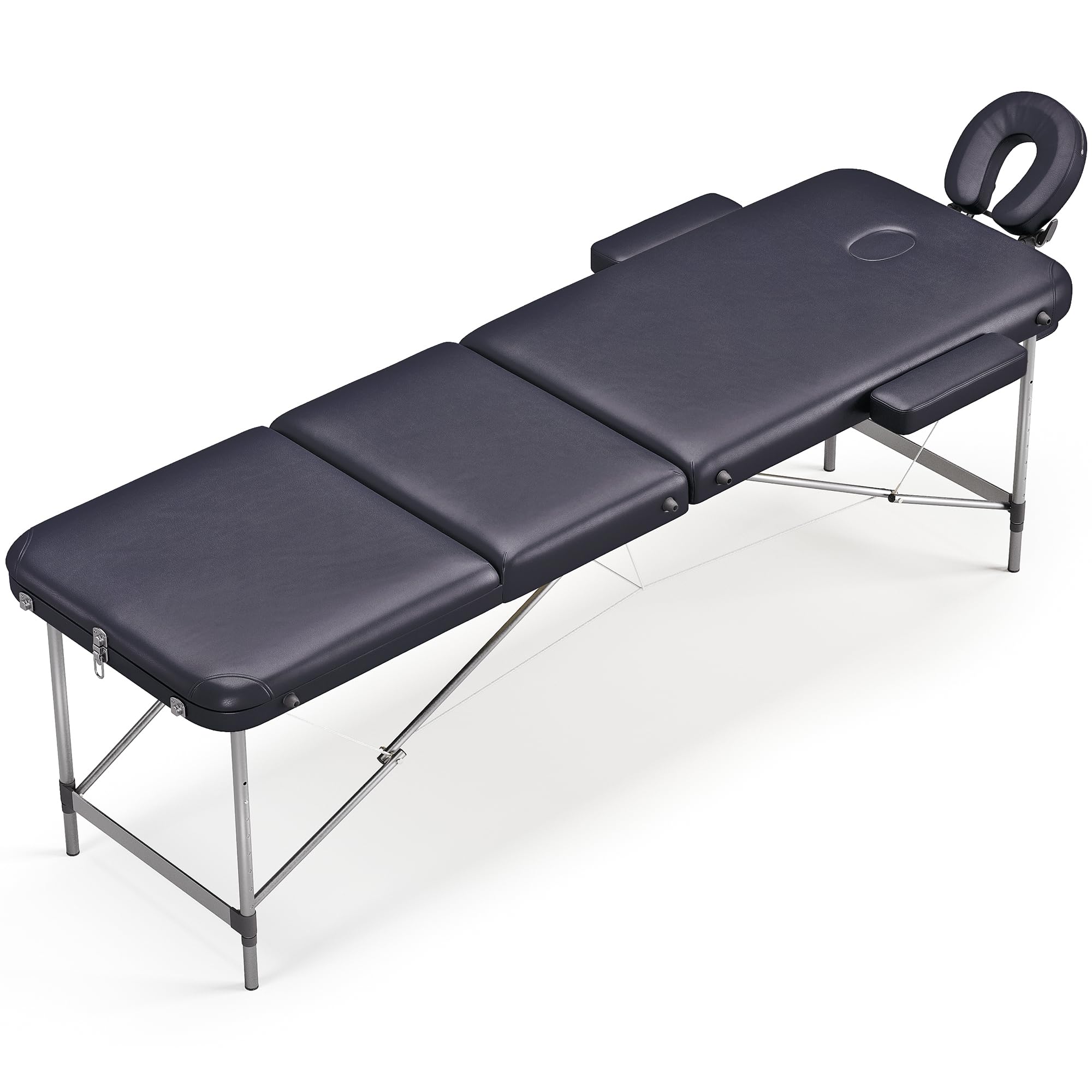 BELTOM® Portable 3-Zone Aluminum Massage Table with Carrying Bag - Black | Professional Aesthetic & Spa Therapy Bed for Home or Salon Use