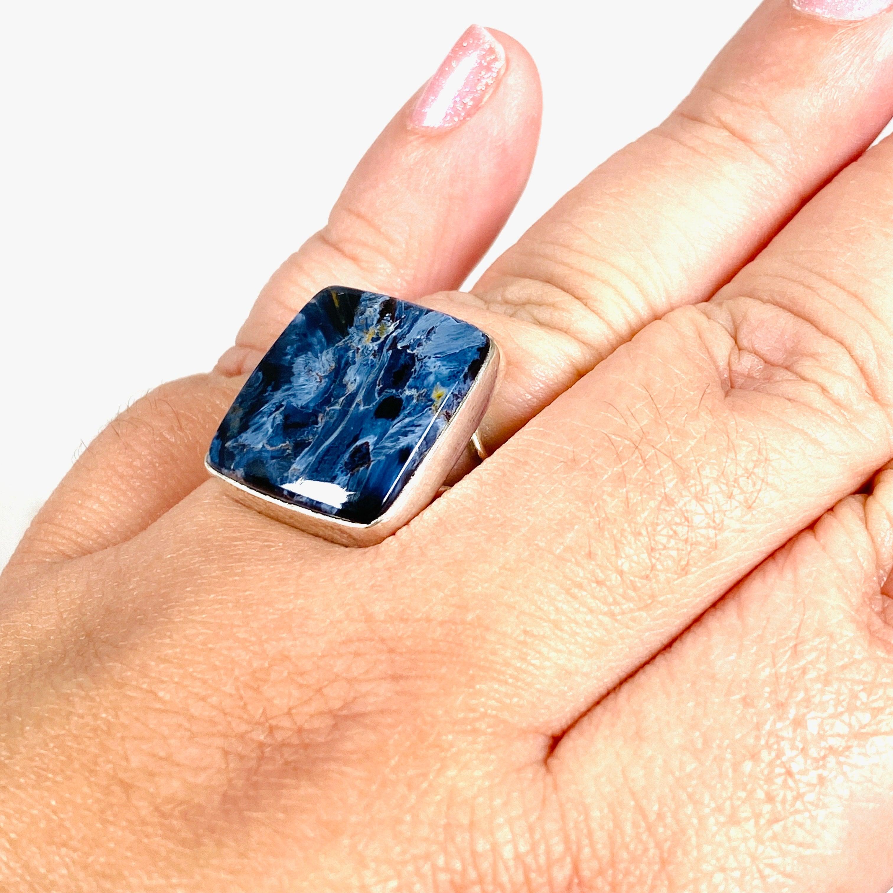 Pietersite Square Ring Size 11 KRGJ2011 - Unique Gemstone Jewelry for Women, Perfect for Gifts & Special Occasions