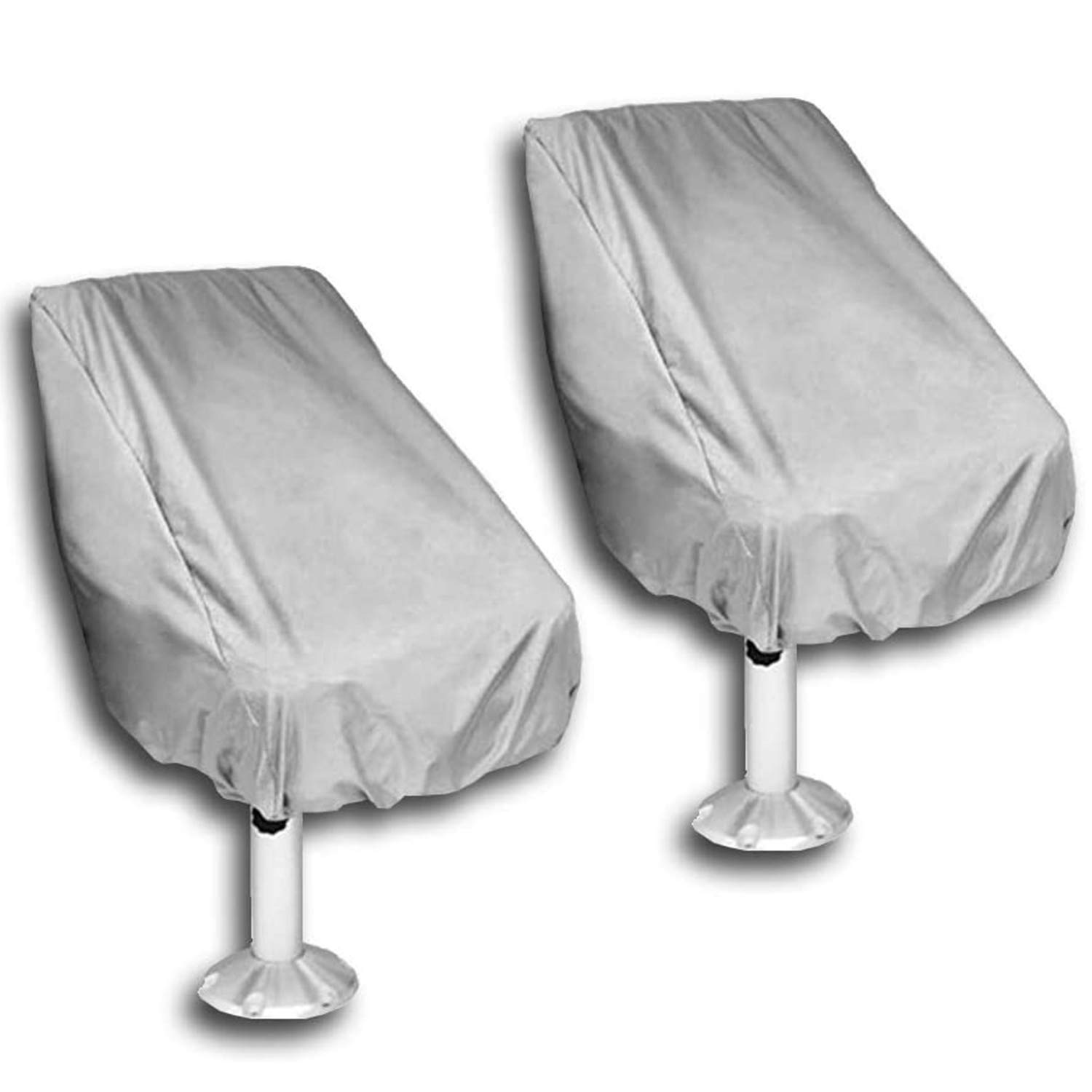 2 Pack Waterproof Boat Seat Covers - UV Resistant Marine Grade Pontoon Bench Protectors for Boats, Yachts, Jet Skis & Outdoor Furniture | Durable All-Weather Protection for Boating, Fishing, Dock & Outdoor Activities | Saltwater & Freshwater Resistant (Silver Grey) - Ideal for Marine Seating, Deck Chairs, Watercraft & RV Furniture Protection | Perfect for Lakes, Beaches, Pools & Backyard Use