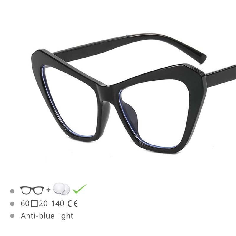 CCspace Women's Full Rim Oversized Cat Eye Acetate Frame Eyeglasses 54494 - Stylish Retro Glasses for Women, Perfect for Office, Reading & Fashion Accessories