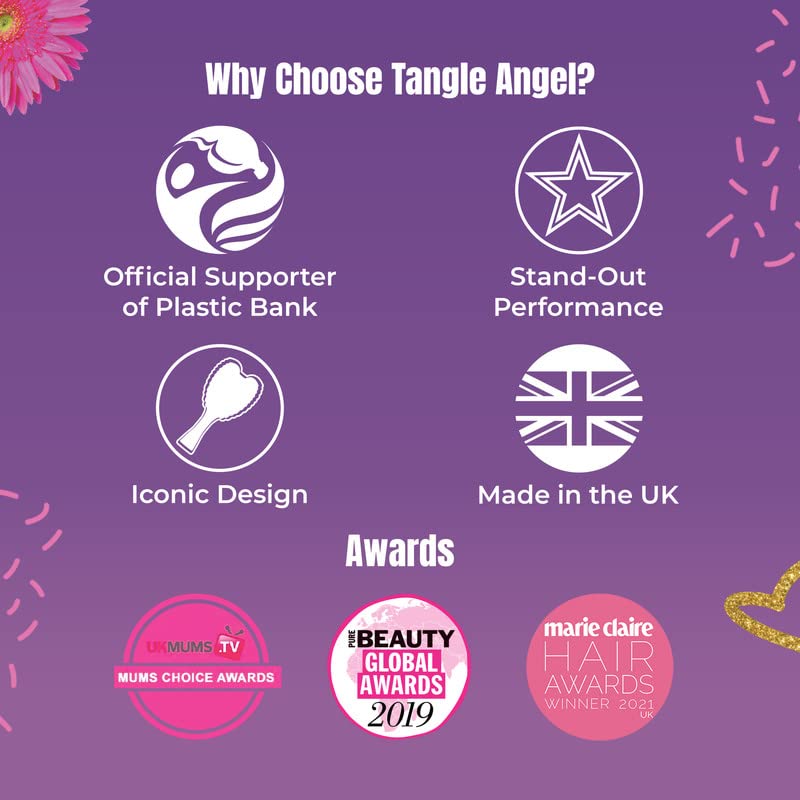 Tangle Angel REBORN Detangling Hair Brush - Eco-Friendly Hairbrush for All Hair Types | Ice Blue | Perfect for Wet/Dry Hair, Travel & Styling