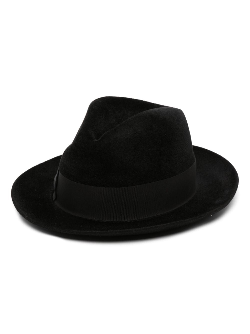 Borsalino Black Fedora Hat for Men - Classic Wool Felt Dress Hat for Formal Occasions, Weddings & Outdoor Events