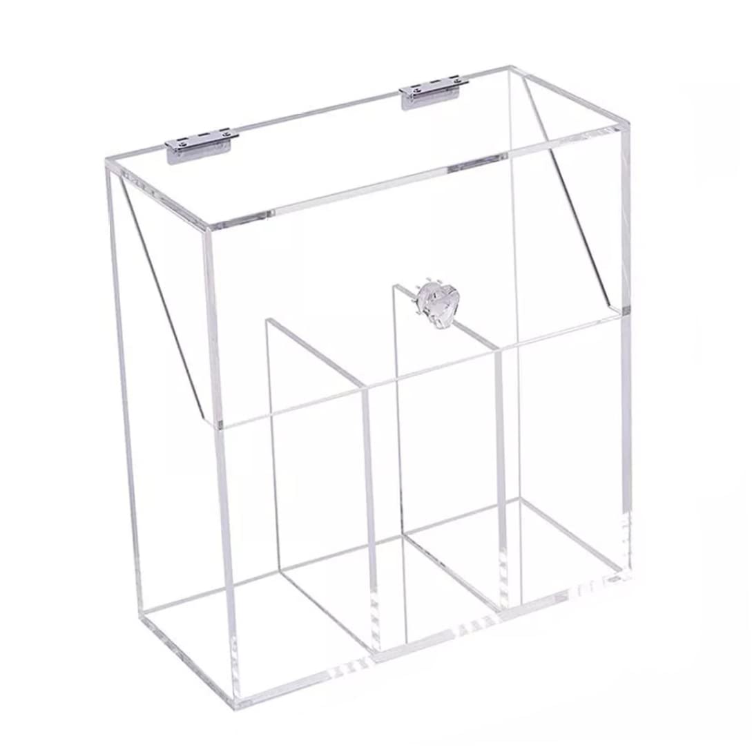 NOPEILVI Clear Acrylic Makeup Brush Holder with Lid - Cosmetic Brush Organizer Storage Box for Makeup Brushes, Eyeshadow Brushes & Beauty Tools | Perfect for Vanity, Travel & Salon Use