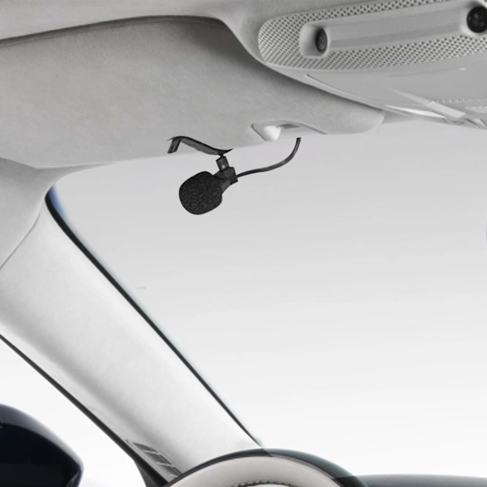 Universal Car Stereo Microphone with 3.5mm AUX Interface - Compatible with Most Car Models for Bluetooth Head Units, GPS, DVD & Radio Systems - Includes Clip Mount & Adhesive Options for Hands-Free Calling & Voice Commands While Driving