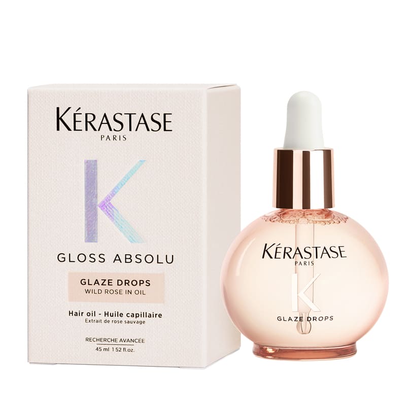 Kérastase Gloss Absolu Glaze Drops Hair Oil for Long, Frizzy Hair - Shine & Smoothing Treatment for Daily Use & Special Occasions