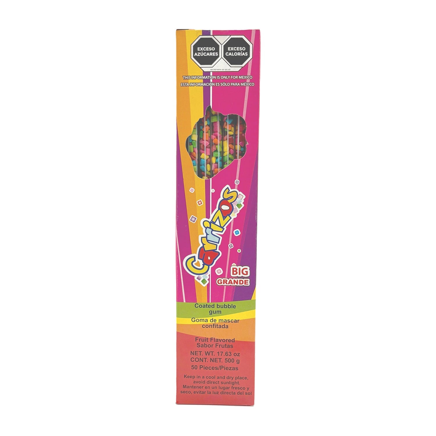 Carrizo Straw Chewing Gum | 50 Count Box of Natural Flavored Bubble Gum | Perfect for Freshening Breath, Stress Relief & Office Snacking