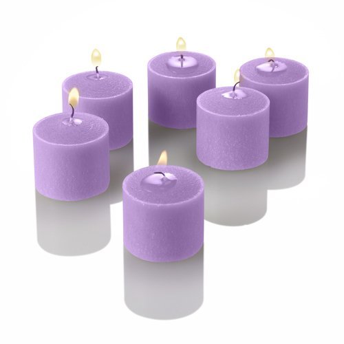 Richland Set of 72 Eastland Square Votive Holders & 72 Unscented Lavender Votive Candles - Perfect for Weddings, Parties, Home Decor, and Relaxation