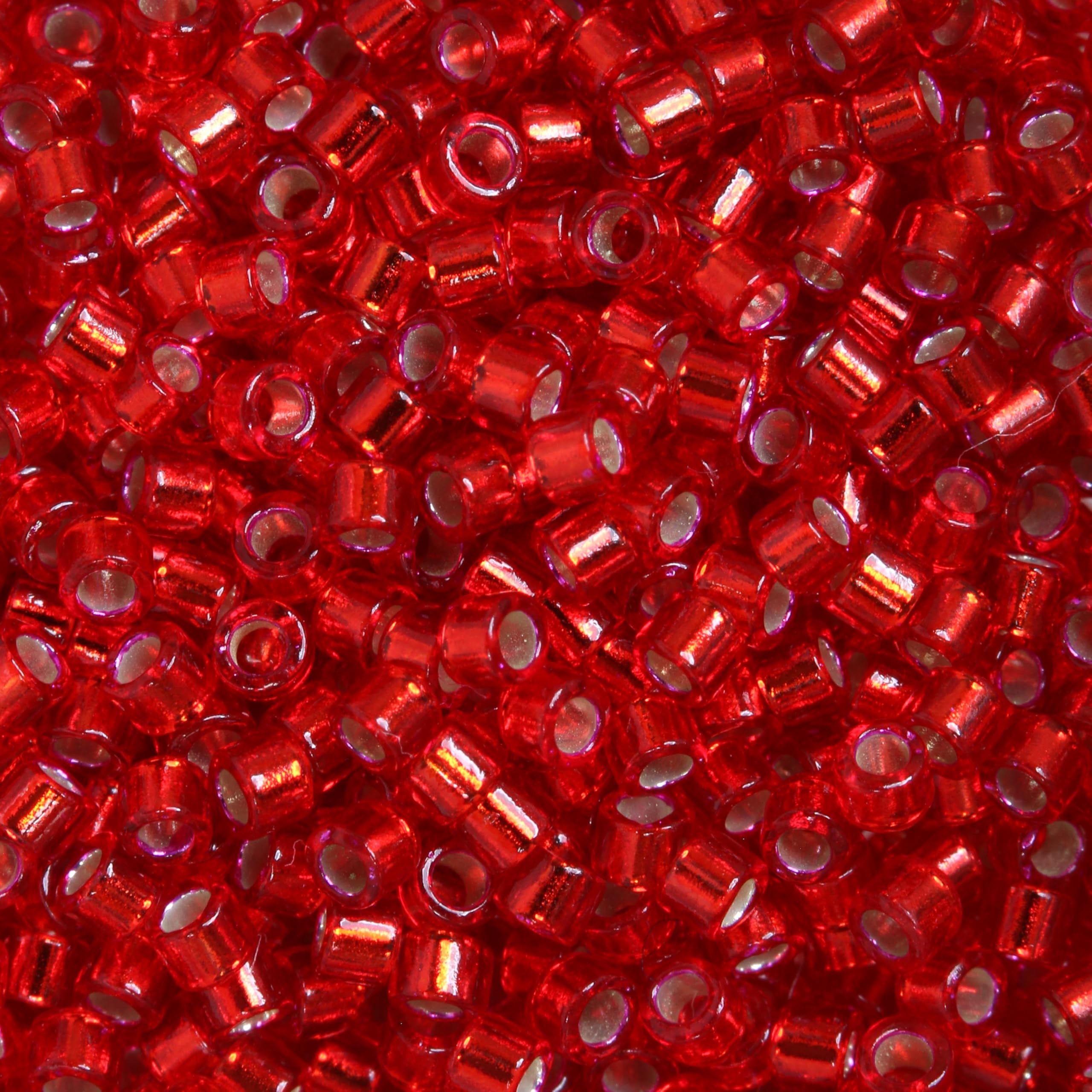 Miyuki Delica Beads Silver Lined Red - High-Quality Japanese Seed Beads for Jewelry Making, DIY Crafts, and Beading Projects | Perfect for Bracelets, Necklaces, and Home Decor