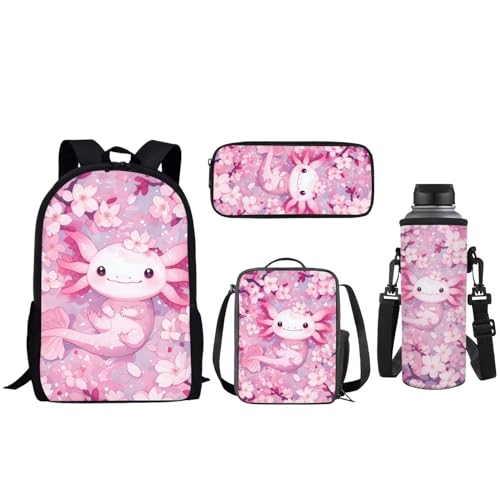 Pink Cherry Blossom Axolotl Printeddd