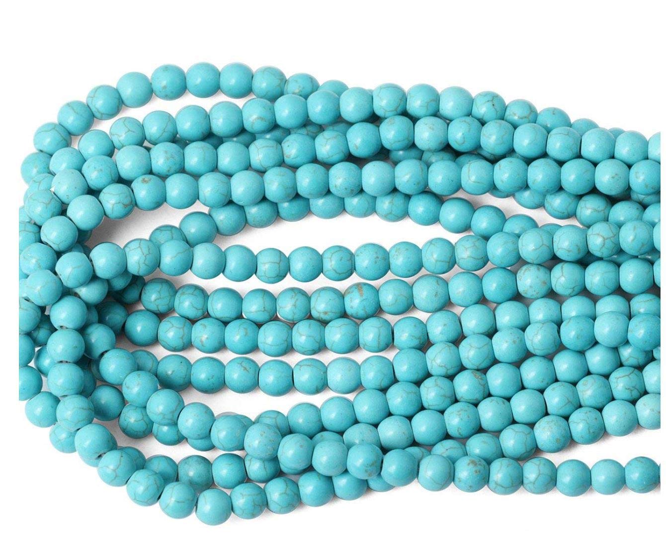 Adabele Natural Blue Magnesite Gemstone 8mm Round Loose Beads - Imitation Turquoise Spacer Beads (92-104pcs) for DIY Jewelry Making, Bracelets & Necklaces - Premium Craft Beads for Jewelry Design