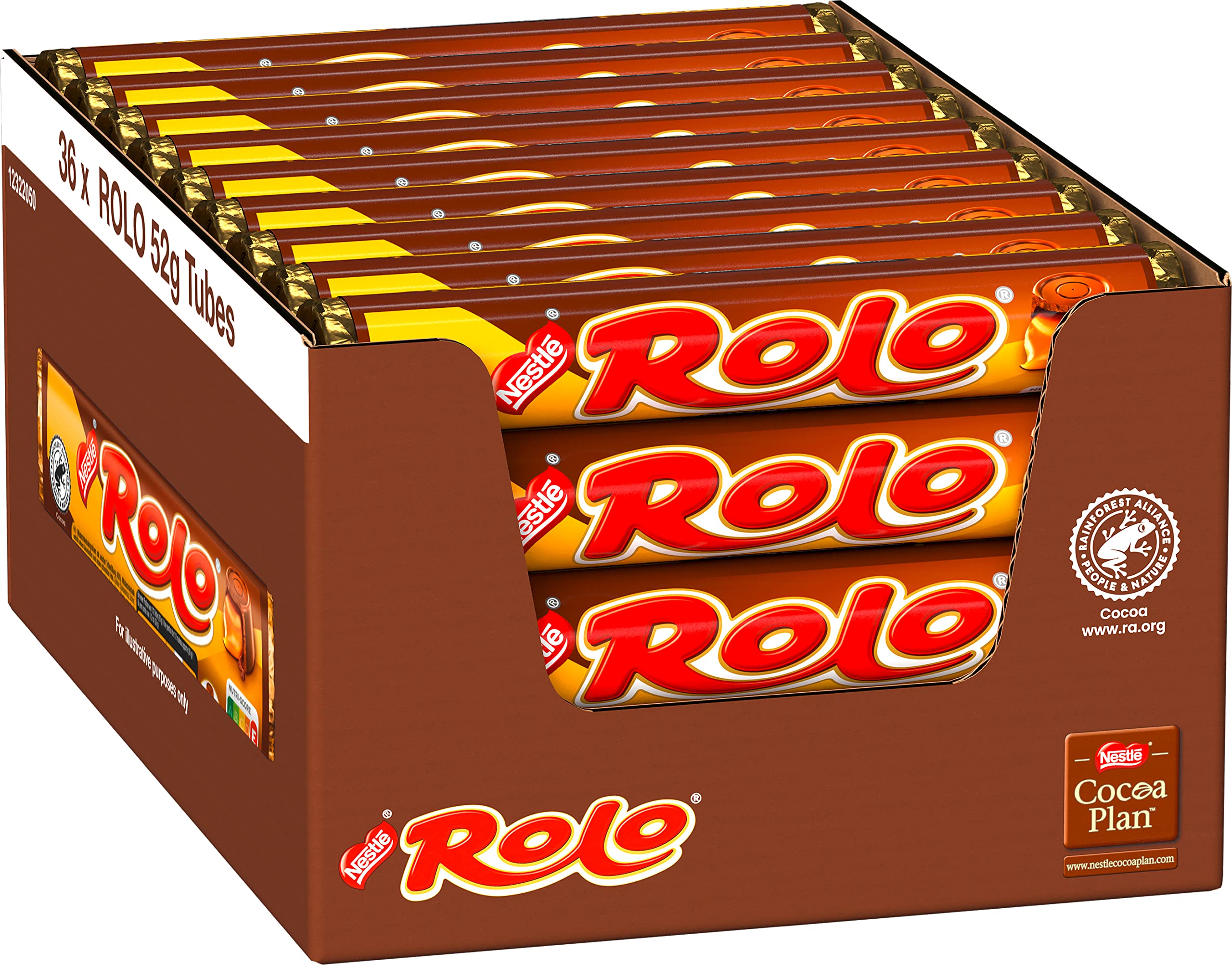 Rolo Chocolate Tubes Bulk Pack (36 Count) - Perfect for Halloween, Christmas, and Party Favors