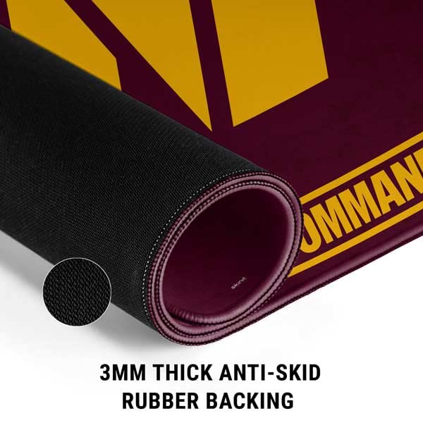 Skinit Small Gaming Mouse Pad - Officially Licensed NFL Washington Commanders Distressed Design with Stitched Edges | Waterproof, Non-Slip Rubber Base | Desk Mat for Keyboard & Mouse | Perfect for PC Gaming, Office Work & Home Computer Setup