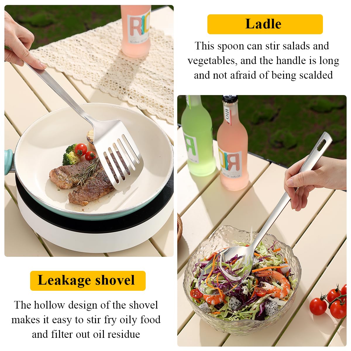 Evanda 15-Piece Camping Cookware Set - Lightweight Portable Camping Utensils for Outdoor Cooking, Hiking, RV Trips & Picnics - Essential Camping Gear for BBQ, Travel & Backpacking Adventures