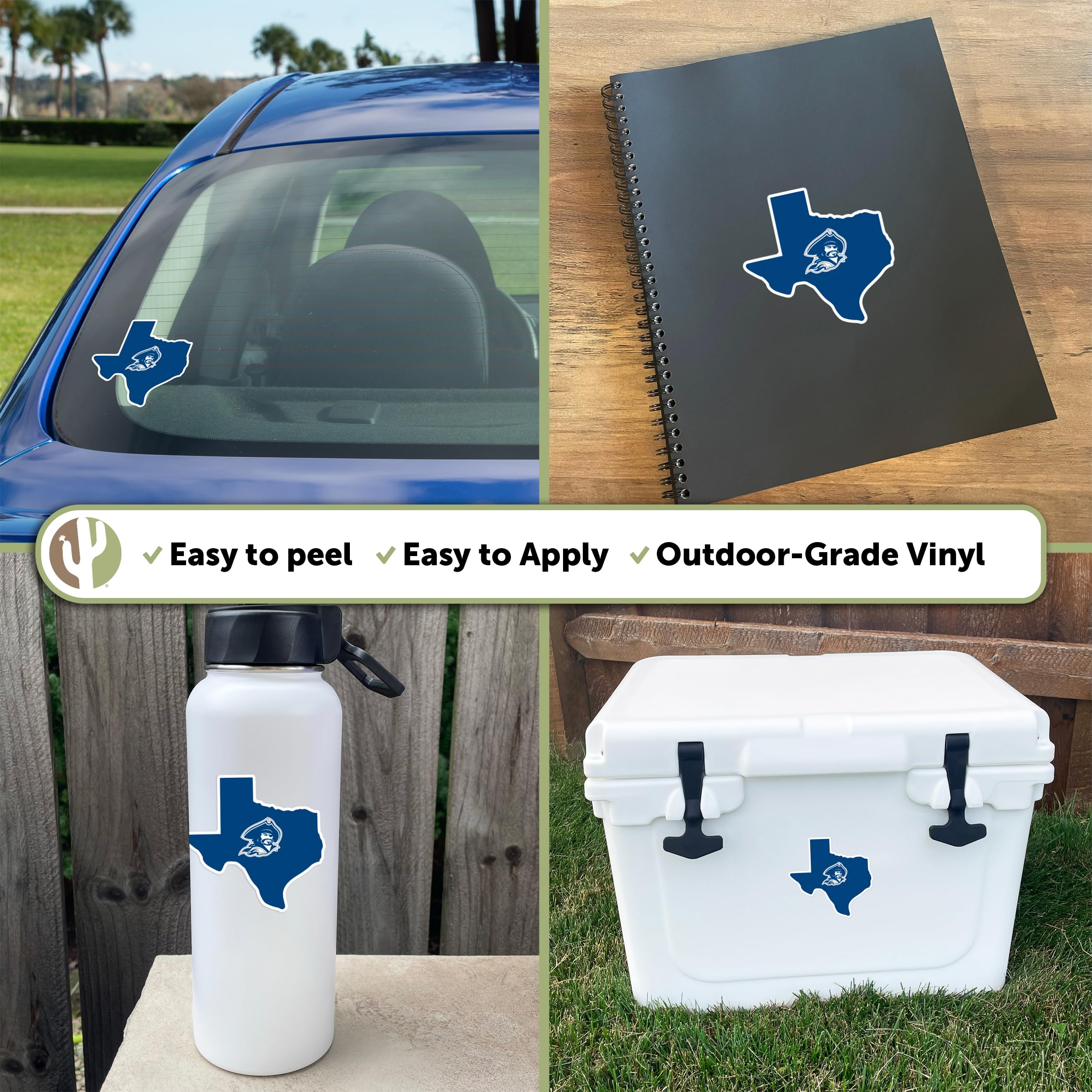 Desert Cactus Blinn College Buccaneers Vinyl Decal - Waterproof Sticker for Laptop, Water Bottle, Car, Scrapbook & DIY Crafts - Perfect for School Spirit, College Pride & State Border Decorations
