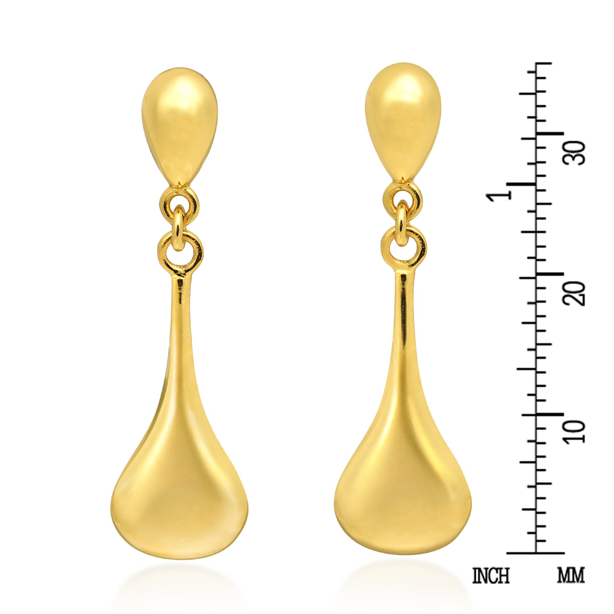 AeraVida Elegant Teardrop Gold Plated Sterling Silver Dangle Earrings for Women | Hypoallergenic & Tarnish-Resistant | Perfect for Parties, Weddings & Everyday Wear