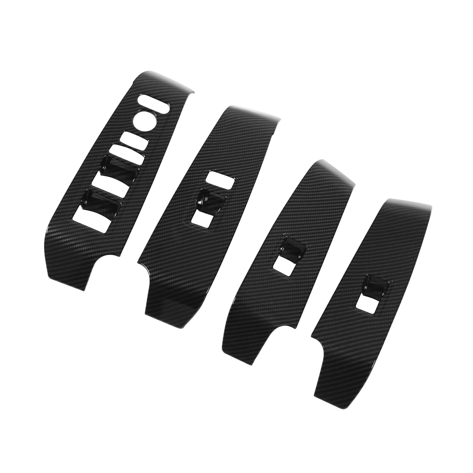 4PCS Car Window Switch Trims - Stick-On Button Panel Decoration & Protection Cover for Door Arm Rest Frame | Perfect for Toyota, Honda, Ford & More | Easy Installation & Scratch Protection