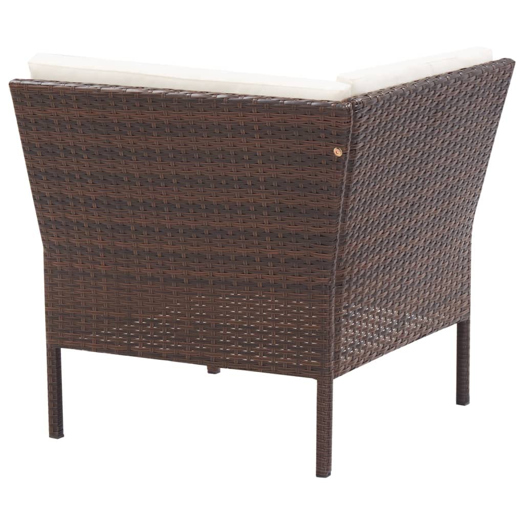 3-Piece Brown Poly Rattan Patio Lounge Set with Cushions - Outdoor Sofa Furniture for Front Porch, Deck, Balcony or Backyard - Perfect for Garden Relaxation & Entertaining Guests