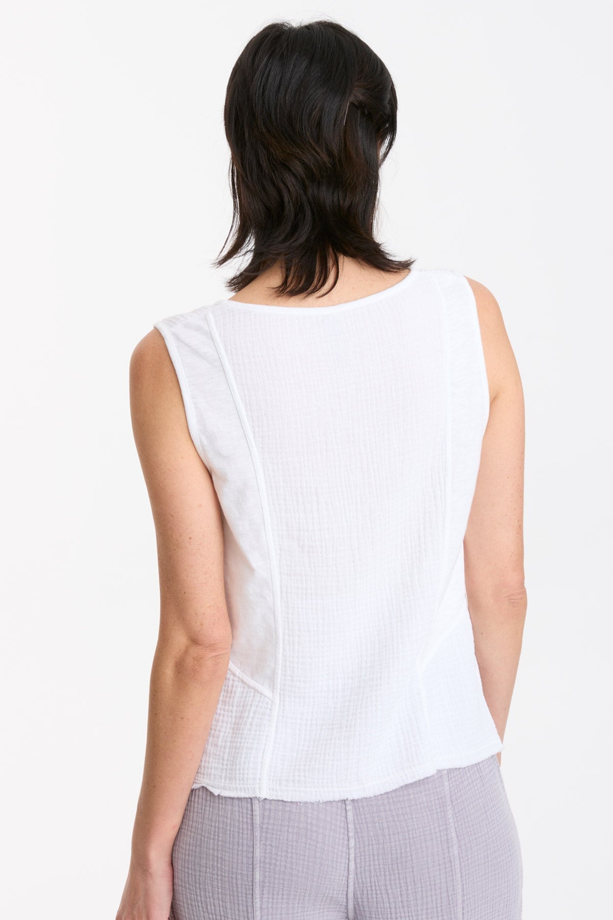 Quennel White Tank Top for Women - Soft Cotton Casual Shirt - Perfect for Summer, Gym, and Everyday Wear