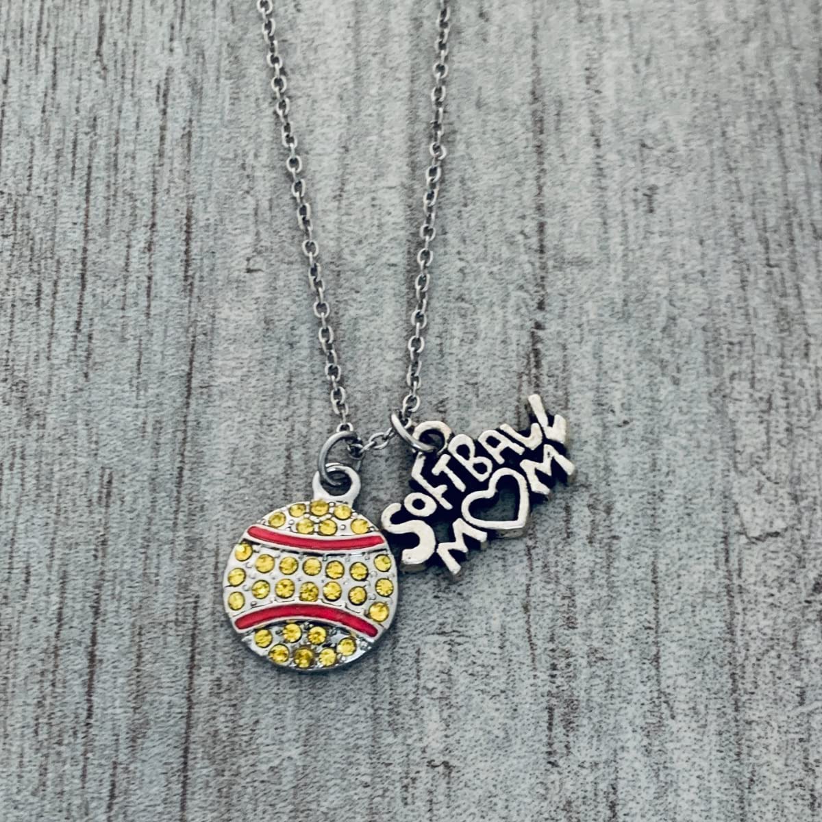 Softball Mom Necklace - Personalized Softball Jewelry Gift for Baseball Players & Coaches - Perfect for Mother's Day, Birthday & Sports Appreciation - Wear to Games, Practice & Special Occasions