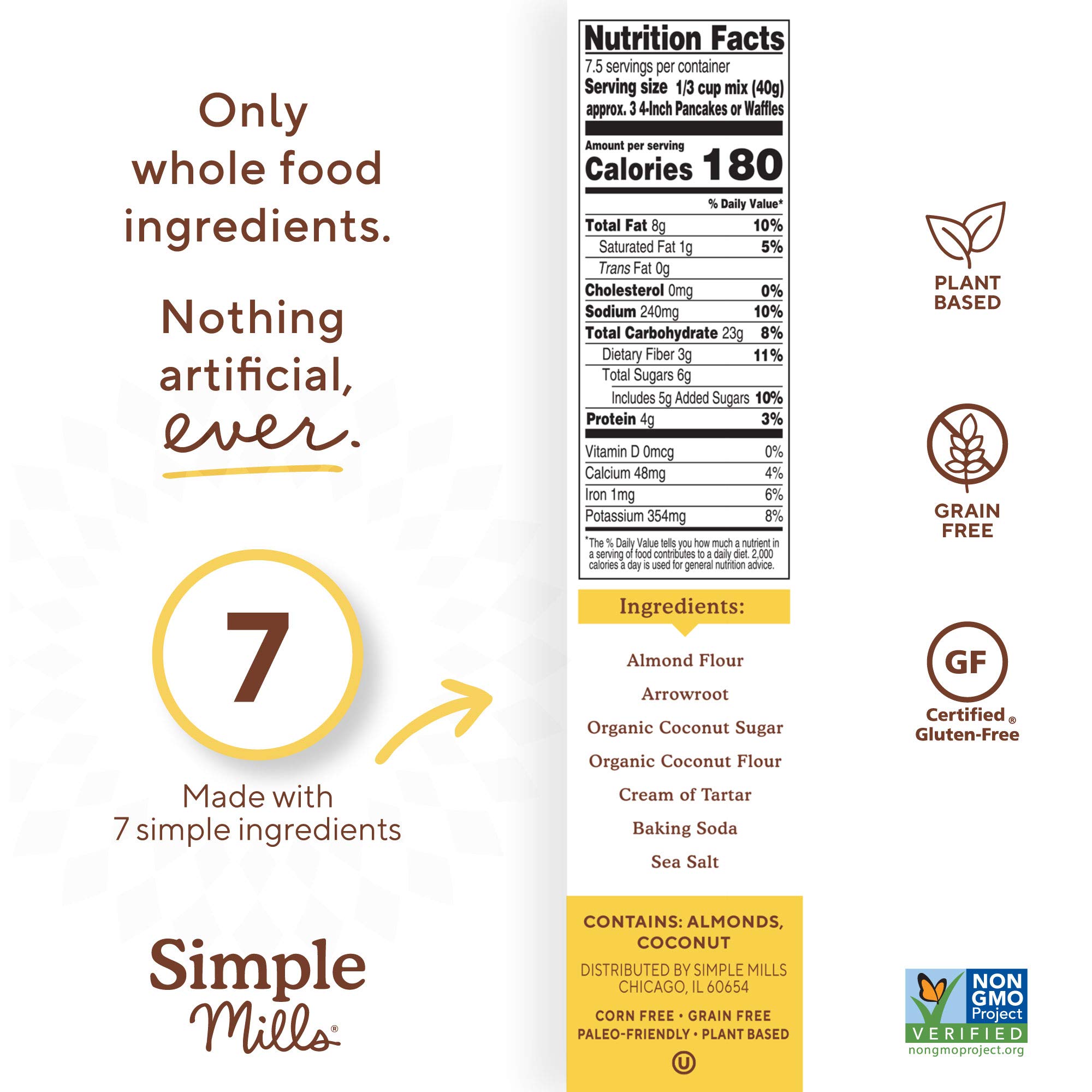 Simple Mills Almond Flour Baking Mixes - Gluten Free, Plant Based Pancake & Waffle Mix, Artisan Bread Mix for Healthy Breakfast & Family Baking