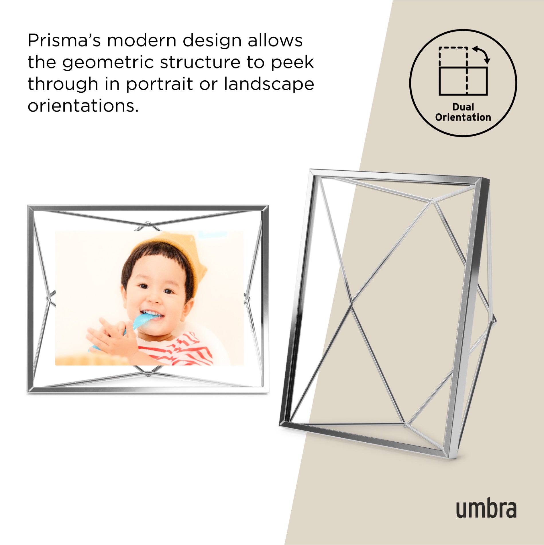Prisma Picture Frame - Elegant Modern Photo Display for Wall & Tabletop - Perfect for Home Decor, Office, and Gift Giving
