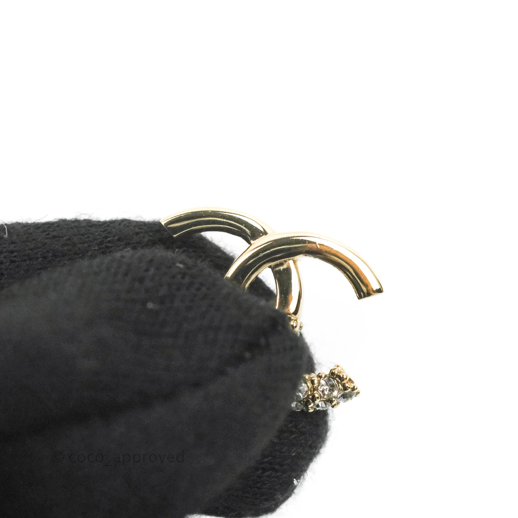 Chanel CC Crystal Earrings 22K Gold Tone - Luxury Fashion Jewelry for Women, Perfect for Parties, Weddings & Special Occasions