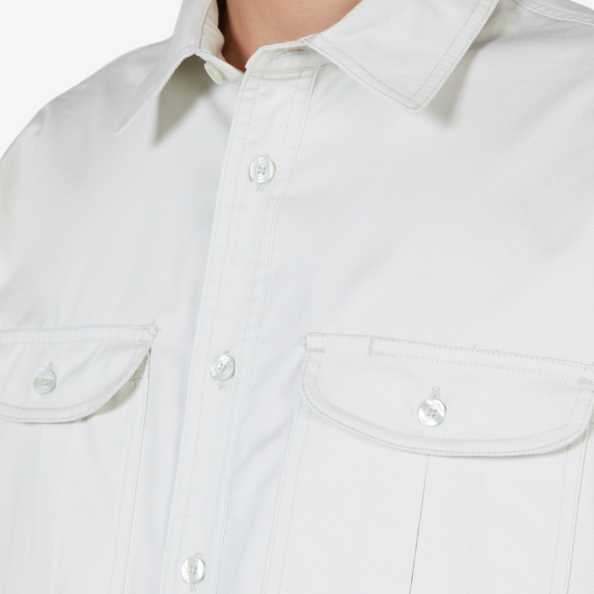 SB Tanglin Short Sleeve Button Up Shirt - Light Bone Woven Skate Top for Men | Casual Summer Wear & Street Style Fashion