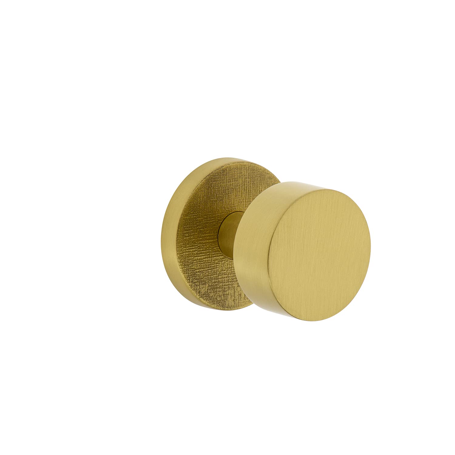Viaggio 622314 Satin Linen Rosette Privacy Door Knob with Circolo Brass Finish - Right Handed, 2-3/8