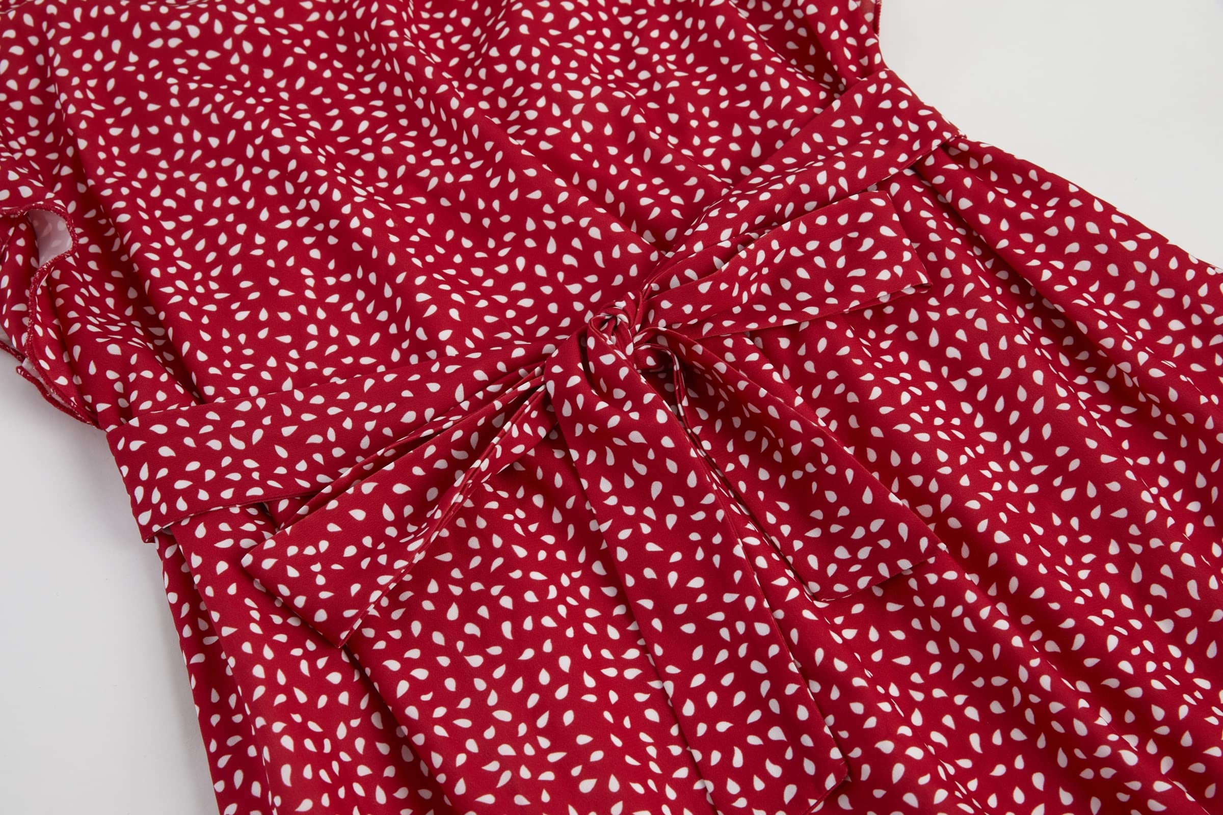 Sexy Floral Mini Dress for Women - V Neck Ruffled Flutter Sleeve Polka Dot Summer Dress | Perfect for Beach Vacations, Date Nights & Summer Parties