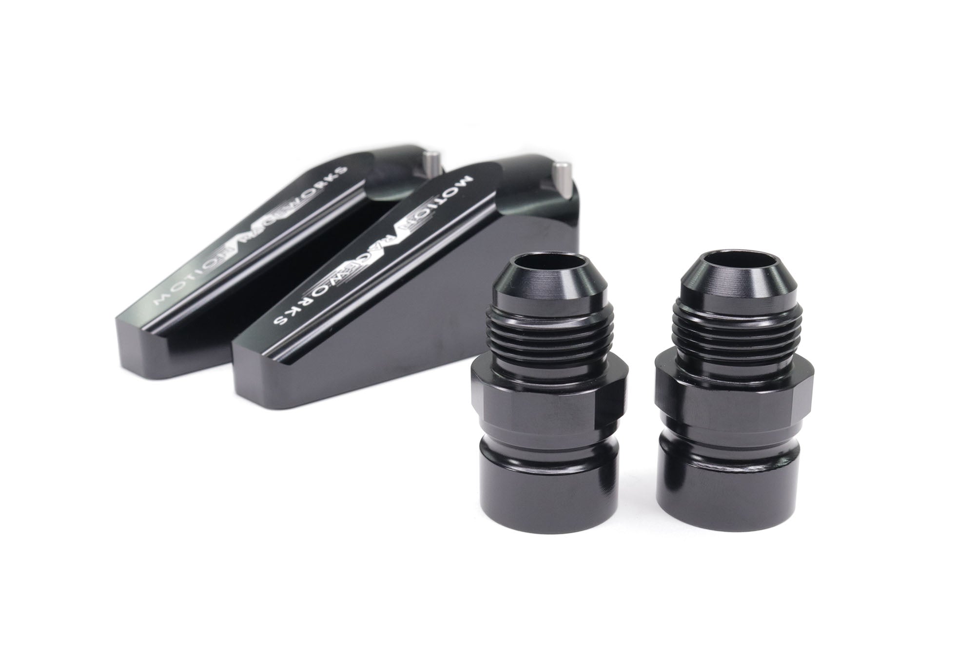 Black Anodized Billet Burn Down Breather Quick Release Fittings (Pair) - High Performance Automotive & Racing Applications