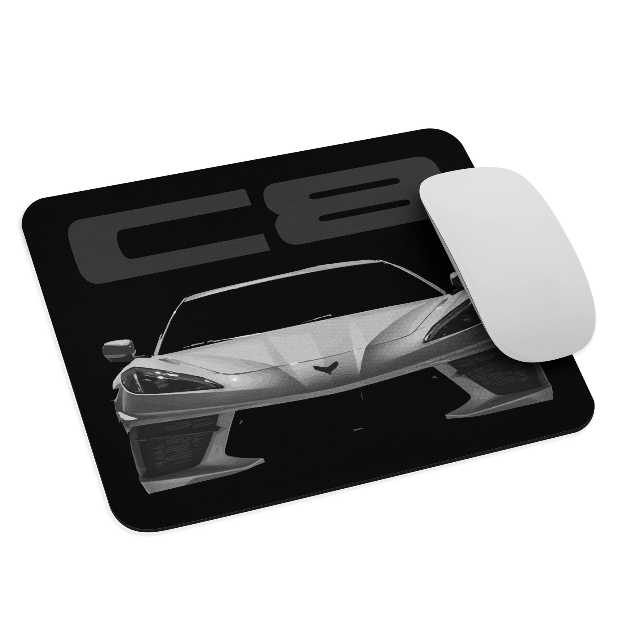 2022-2023 Chevrolet Corvette C8 Racing Car Mouse Pad - Non-Slip Rubber Base Gaming Mousepad for PC Laptop Desk - Perfect for Corvette Fans, Gamers & Office Use