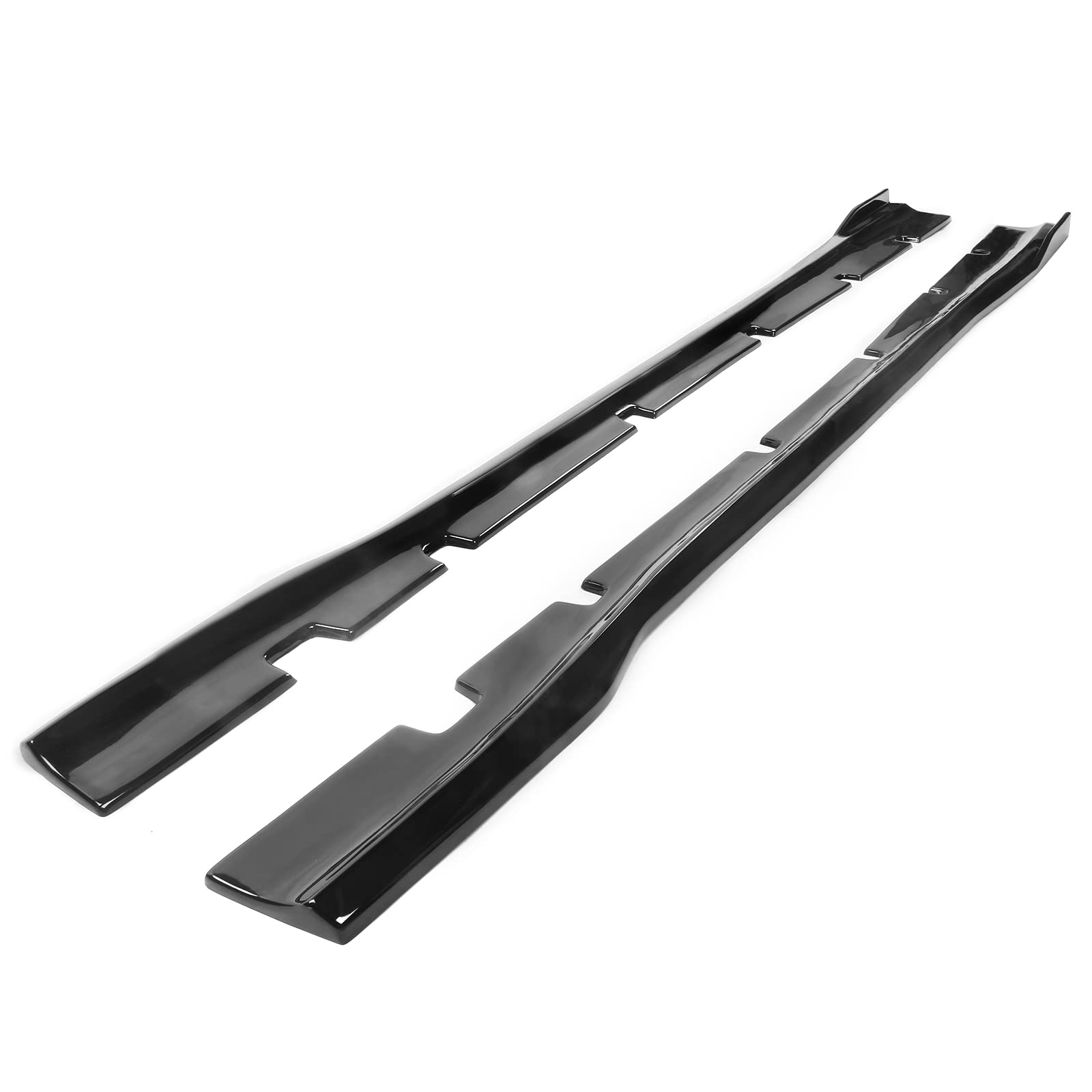 IKON MOTORSPORTS Side Skirts for 2020-2023 Dodge Charger Widebody Sedan 4-Door | Gloss Black PP Rocker Panel Extensions | Left & Right Hand Fitment | Enhance Style & Protection for Street Racing & Car Shows