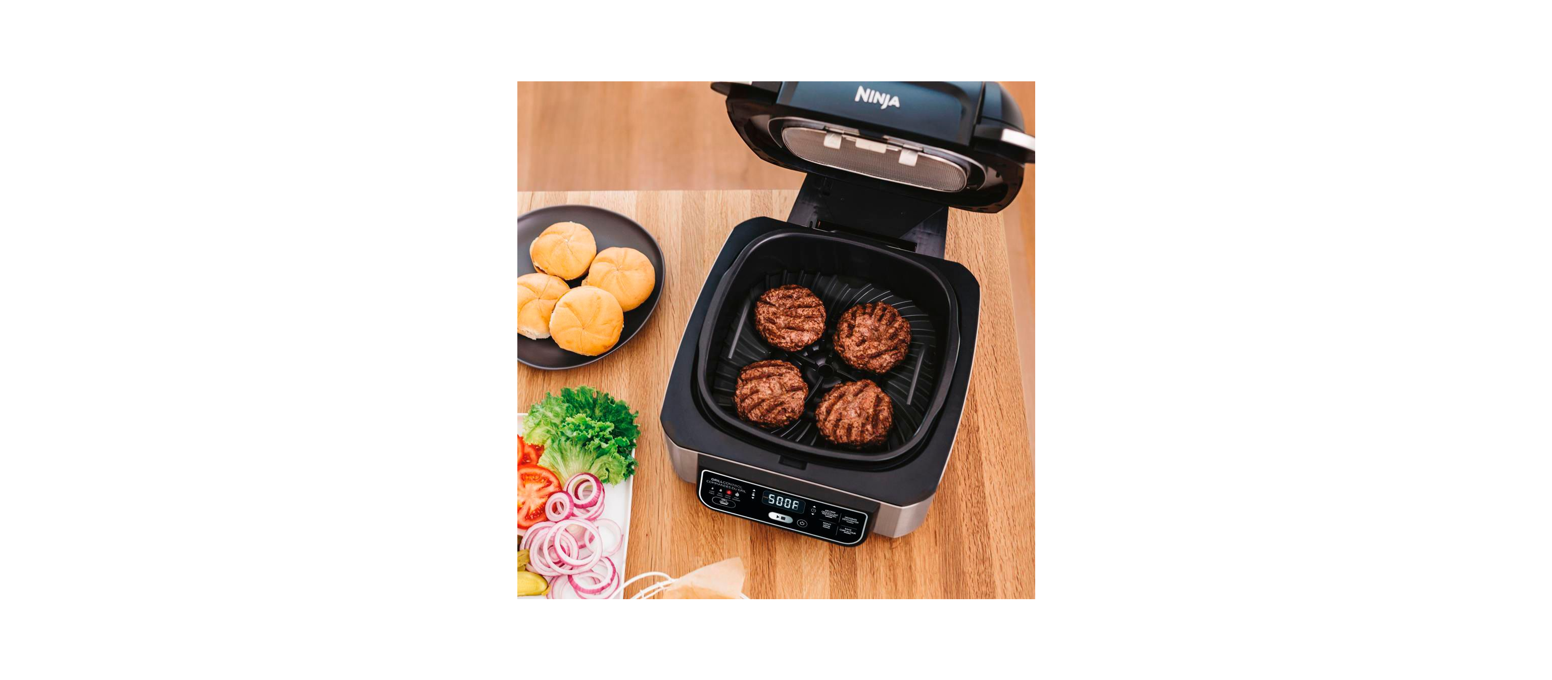 Ninja Foodi Smart XL Grill & Air Fryer Combo - 6-in-1 Indoor Electric Grill with Air Fry, Roast, Bake, Broil & Dehydrate Functions - Home Essentials Warranty Included - Perfect for Grilling, Frying & Healthy Cooking at Home