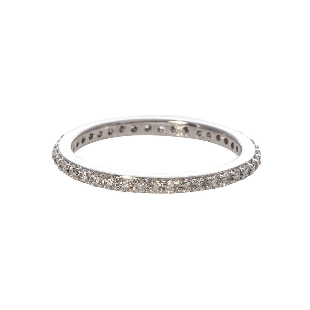 0.40ctw Diamond Pavé 14K White Gold Eternity Wedding Band - Perfect for Anniversaries, Engagements & Bridal Jewelry Gifts