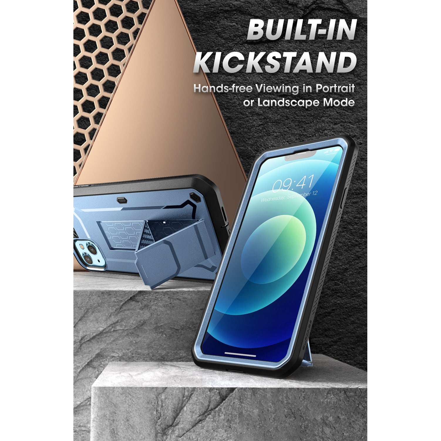 iPhone 13 Mini 5.4 Inch Unicorn Beetle Pro Rugged Case - Shockproof, Drop Protection, Military Grade - Metallic Blue - Perfect for Outdoor Adventures & Daily Protection