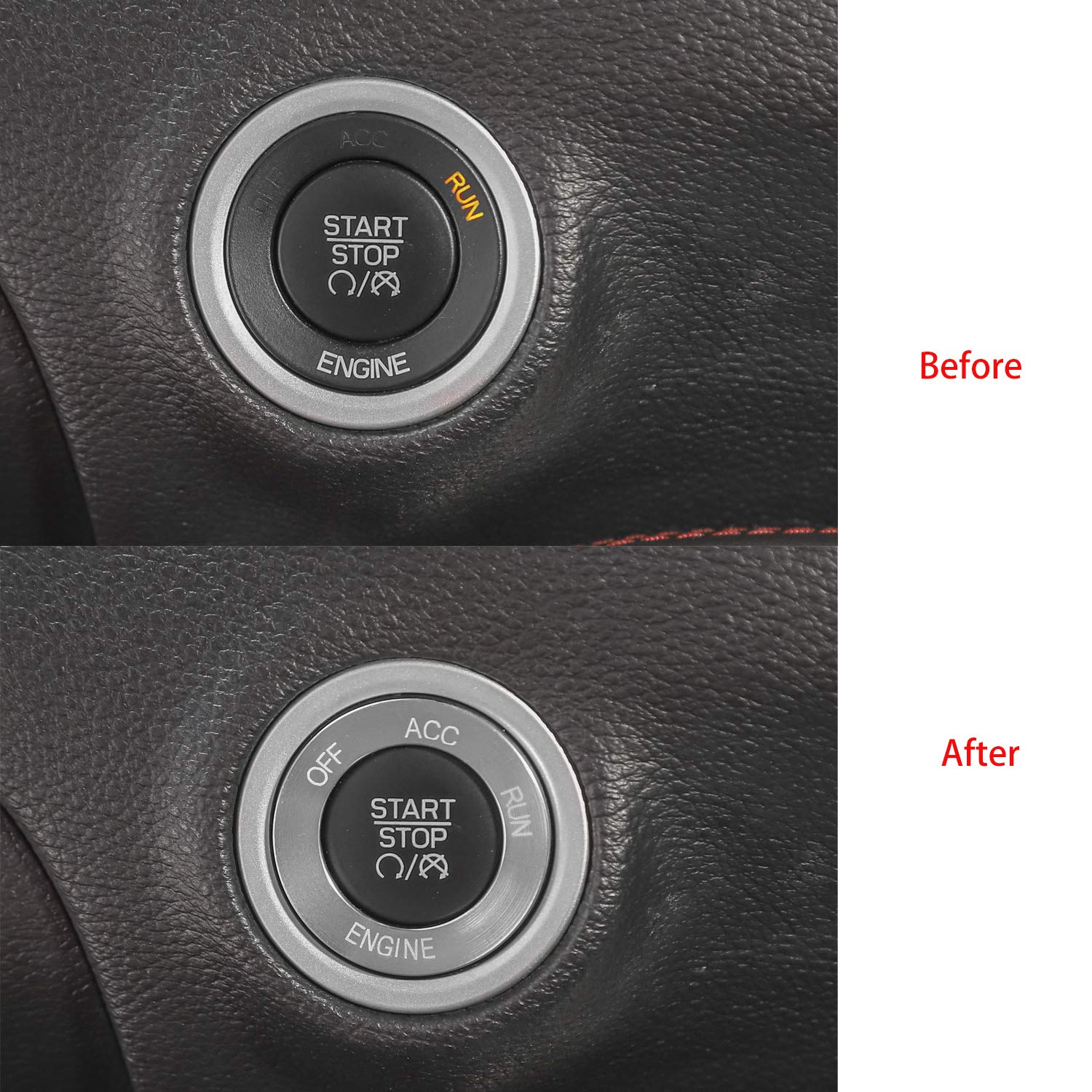 Keptrim Engine Start Stop Trim for 2010-2021 Dodge Challenger & Charger - Silver Aluminum Alloy Accessory (1pc) - Perfect for Car Interior Upgrade & Customization