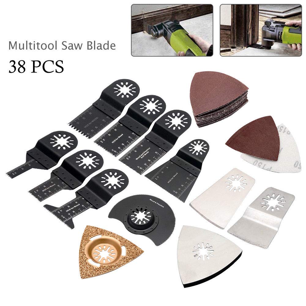 38-Piece Oscillating Multi-Tool Accessory Kit - MASO Saw Blades for Sanding, Grinding, Polishing & Cutting - Perfect for Woodworking, Metalworking & DIY Home Renovation Projects