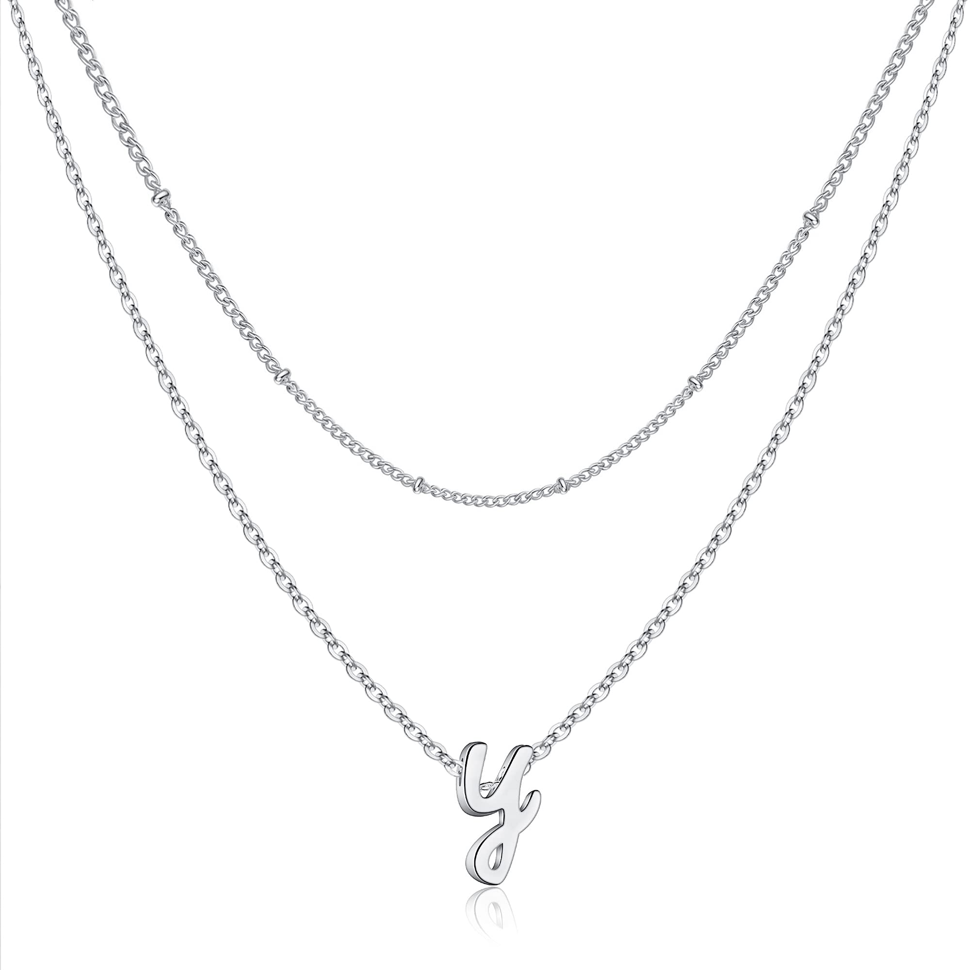 Yoosteel Personalized 14K Gold Plated Initial Necklace for Women & Girls - Dainty Layering Letter Monogram Jewelry in Gold & Silver | Perfect for Everyday Wear, Gifts & Special Occasions