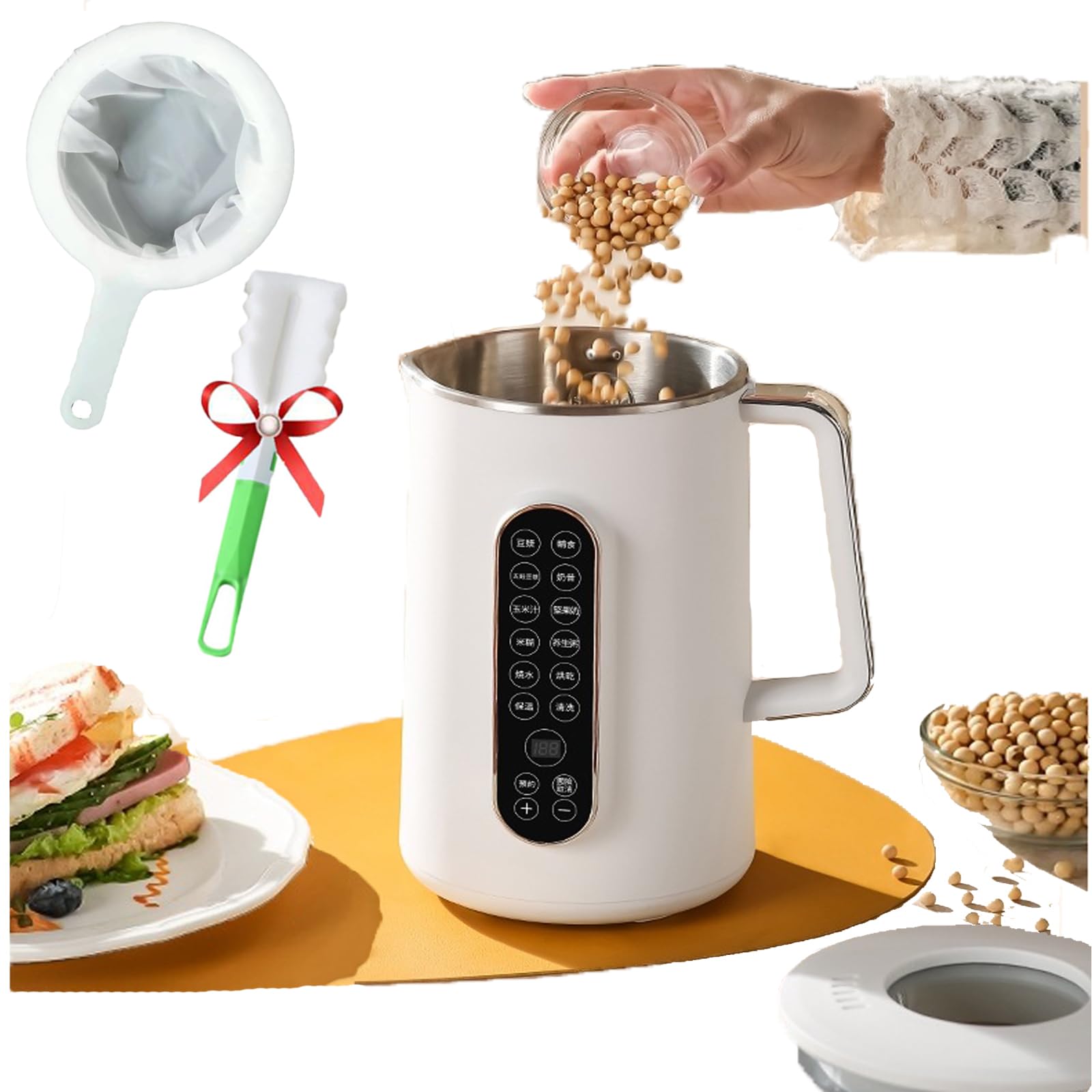 Best Mylk Nut Milk Maker Machine - 8-in-1 Automatic Almond Milk Maker with Self-Cleaning Function, No Straining Required | Perfect for Vegan, Dairy-Free, Keto & Plant-Based Diets | Make Almond, Soy, Oat Milk at Home