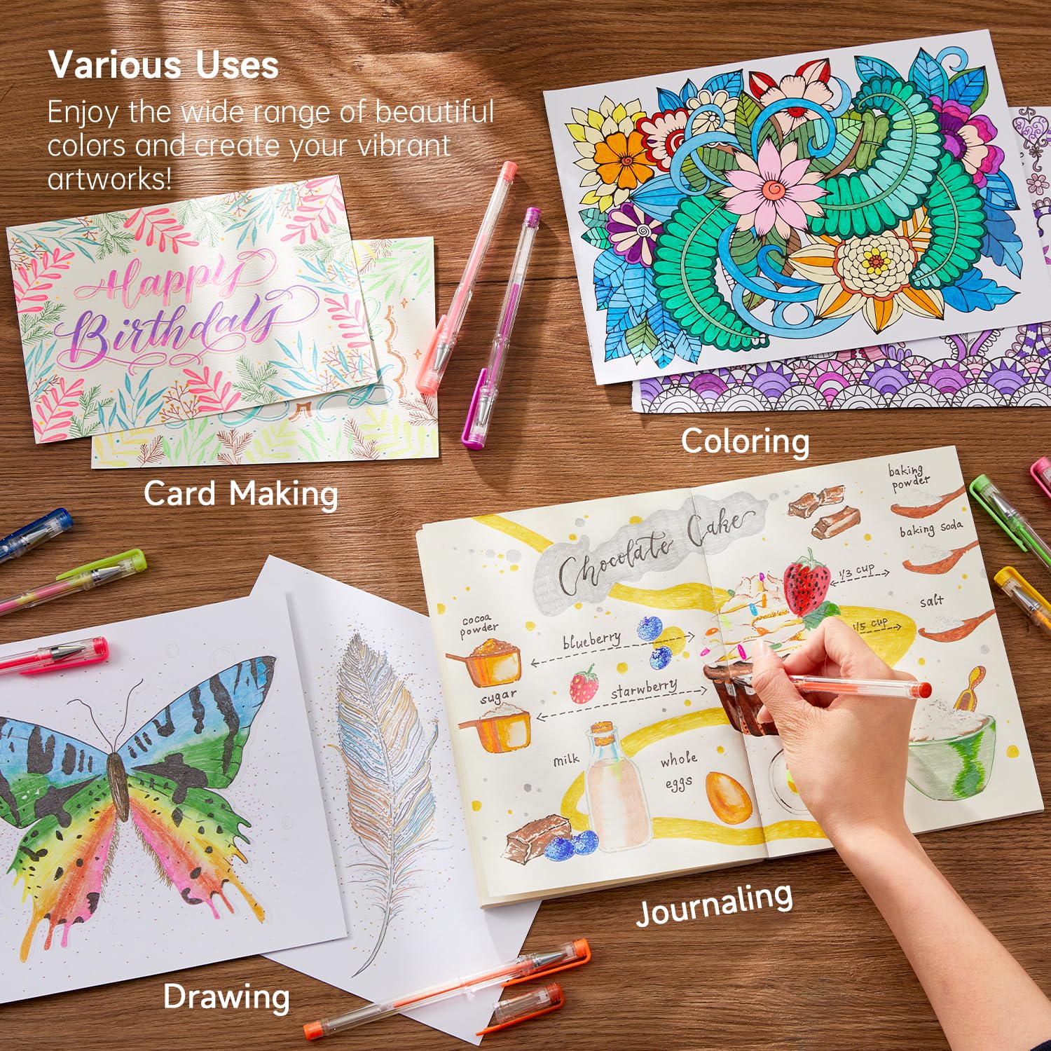 Shuttle Art 360 Pack Gel Pens Set - 180 Vibrant Colors Gel Pens with 180 Refills | Perfect for Adult Coloring Books, Doodling, Drawing & Art Projects | Ideal for Artists, Students & DIY Craft Enthusiasts