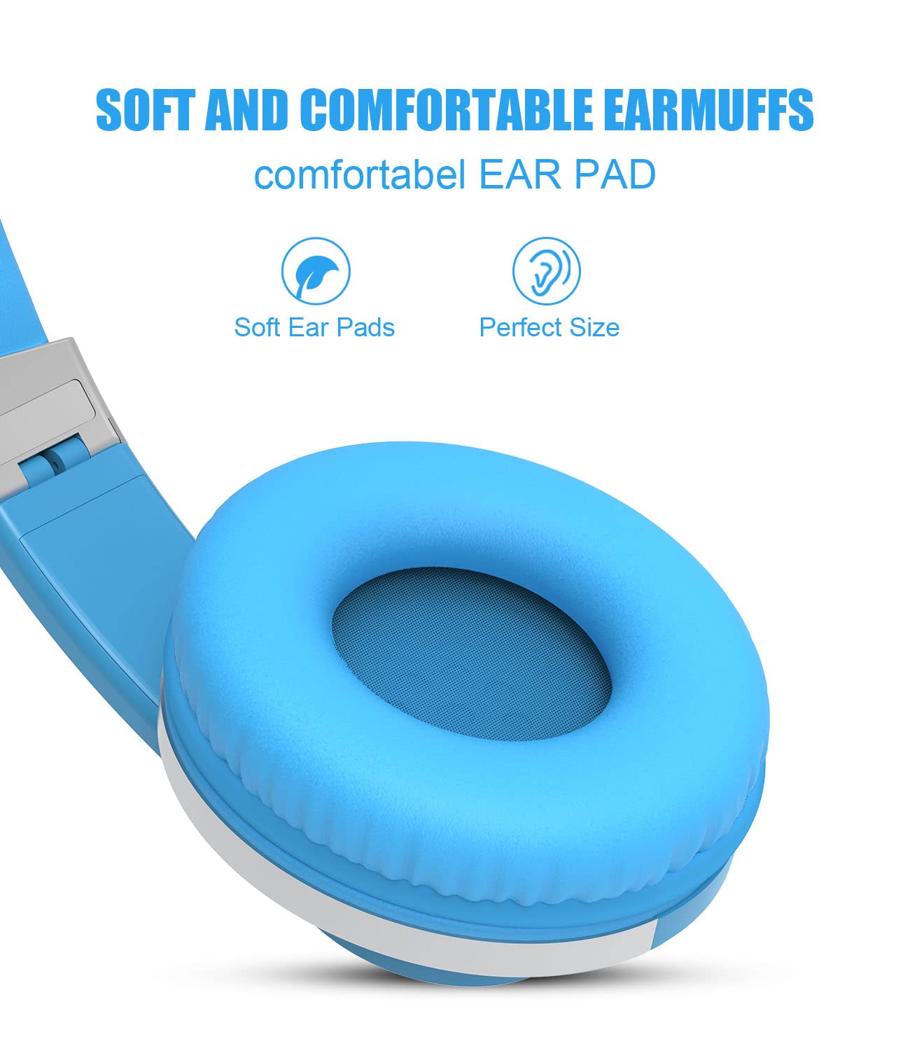 Rockpapa I20 Wired Headphones with Mic - Adjustable Foldable for Kids & Adults - Travel, PC, Phone Use